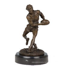 Sports Brass Statue Rugby Player Decor Bronze Sculpture Tpy-304